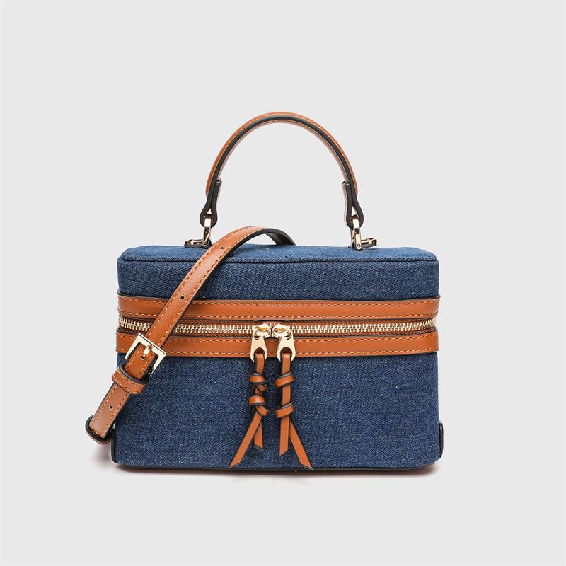 Luxury Bags Jacquemus - スタイリッシュな多用途スクエアボックスバッグ高級ファッションデニムハンドバッグエレガントな女性用シングルショルダークロスボディバッグデザイナーレディースパース