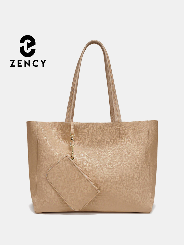 Luxury Bags Shopping - Zency 本革製大型トートバッグ ビーチハンドバッグ 高級レディースバッグ A4ワークバッグ ショッピング