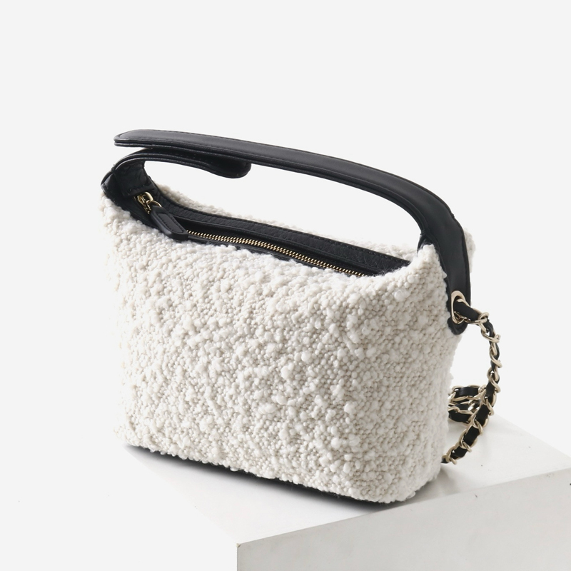 Luxury Bags Women - レザークラシックミニホーボスバッグ女性のための高級デザイナーハンドバッグ財布 2026 新しいウール牛革ハンドルチェーンストラップショルダー