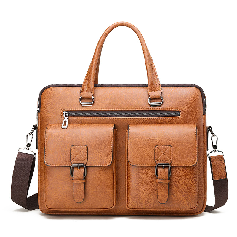 男性用PUレザービジネスブリーフケース,ショルダーバッグ,ラ - Luxury Bags Shopping のレビューと価格