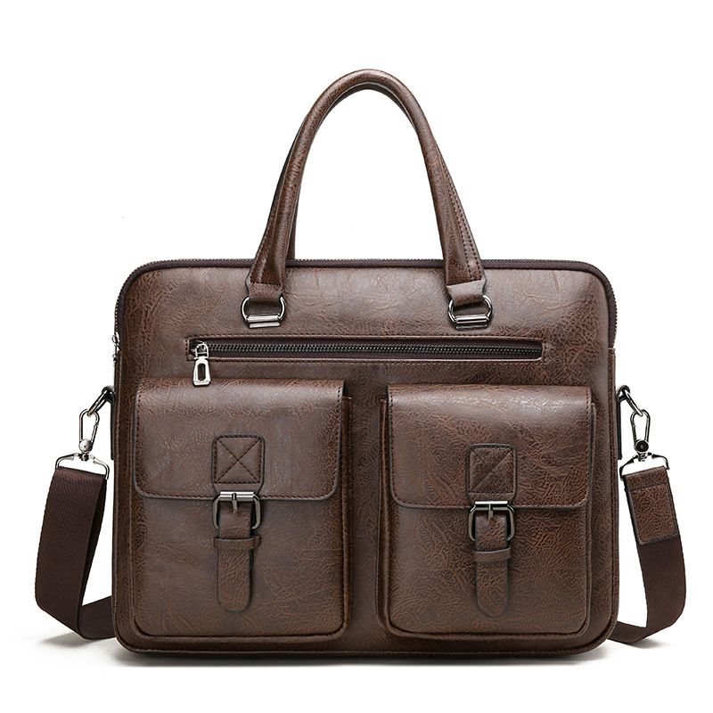 男性用PUレザービジネスブリーフケース,ショルダーバッグ,ラ - Luxury Bags Shopping のレビューと価格