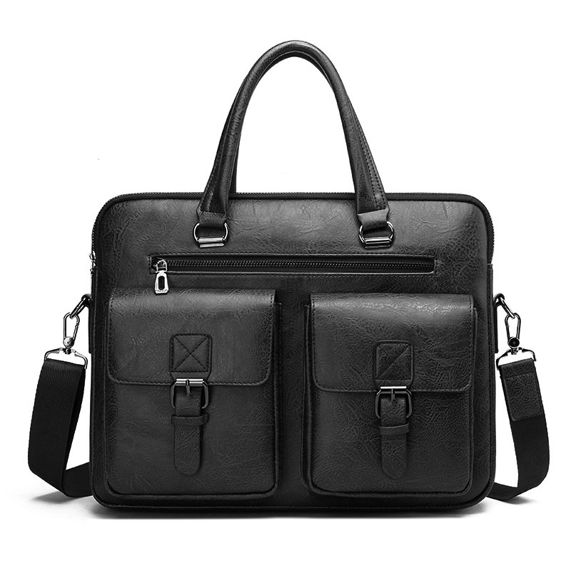 男性用PUレザービジネスブリーフケース,ショルダーバッグ,ラ - Luxury Bags Shopping のレビューと価格