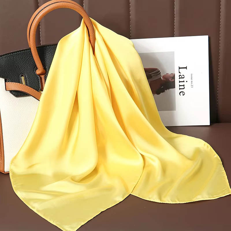 高級無地シルクスクエアスカーフ女性用ソフトサテン馬毛ヘアバン - Luxury Bags In China のレビューと価格