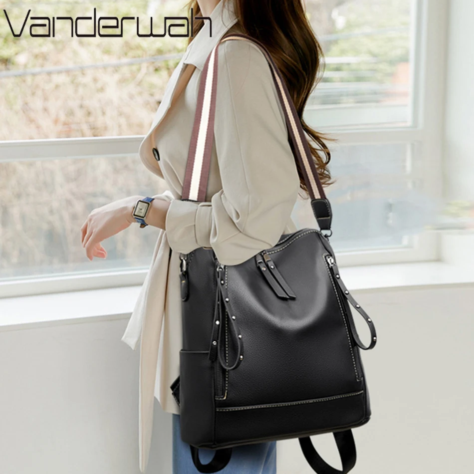 デラックスブランドのソフトレザーバックパック,防水,プレッピ - Luxury Bags Shopping のレビューと価格