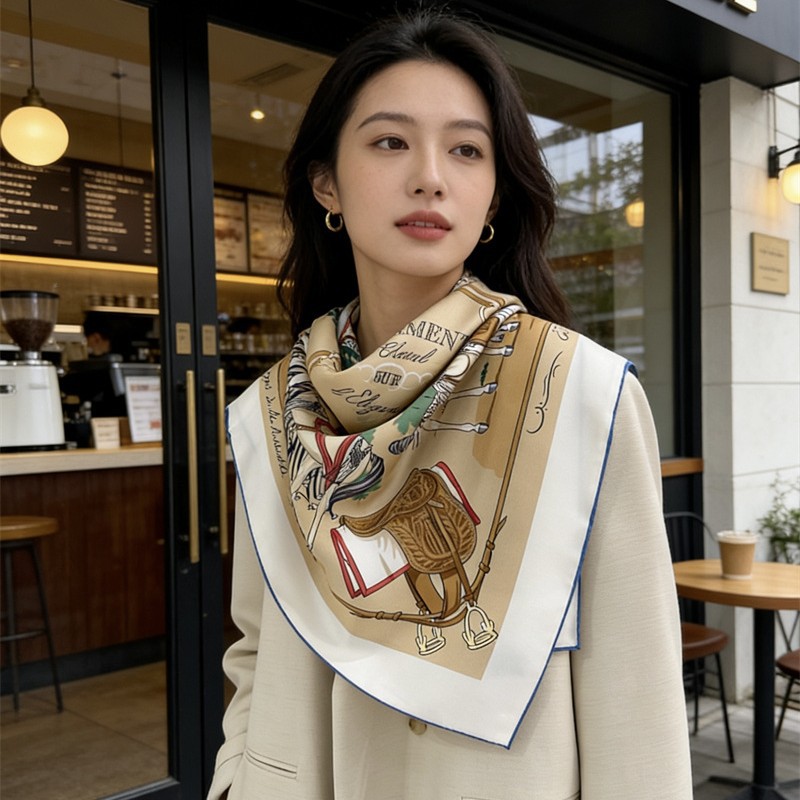 90 センチメートルシルクスカーフ高級正方形バンダナロールエ - Luxury Bags Hong Kong のレビューと価格